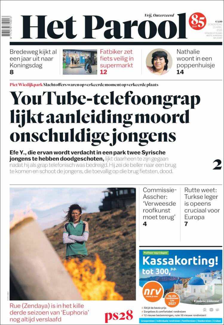 Portada de Het Parool (Pa&iacute;ses Bajos)