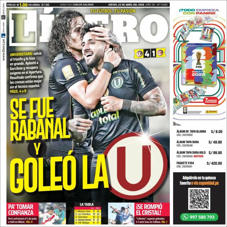 Portada de Líbero (Per&uacute;)