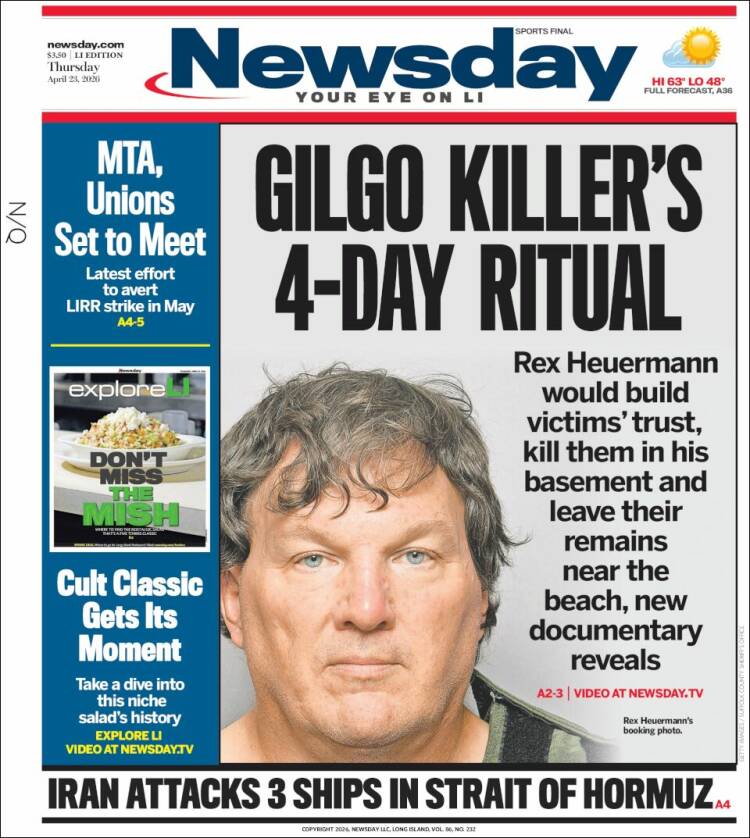 Portada de Newsday (USA)