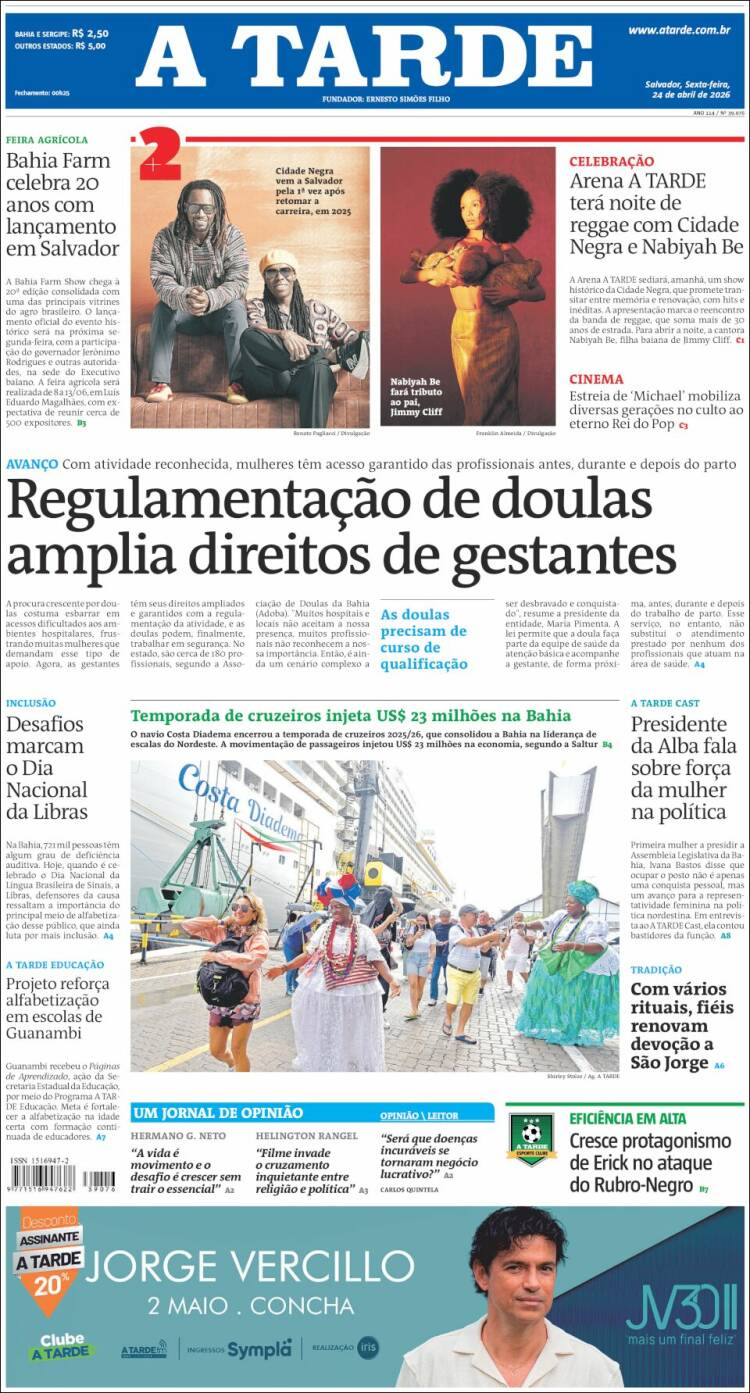 Portada de Diário A Tarde (Brasil)