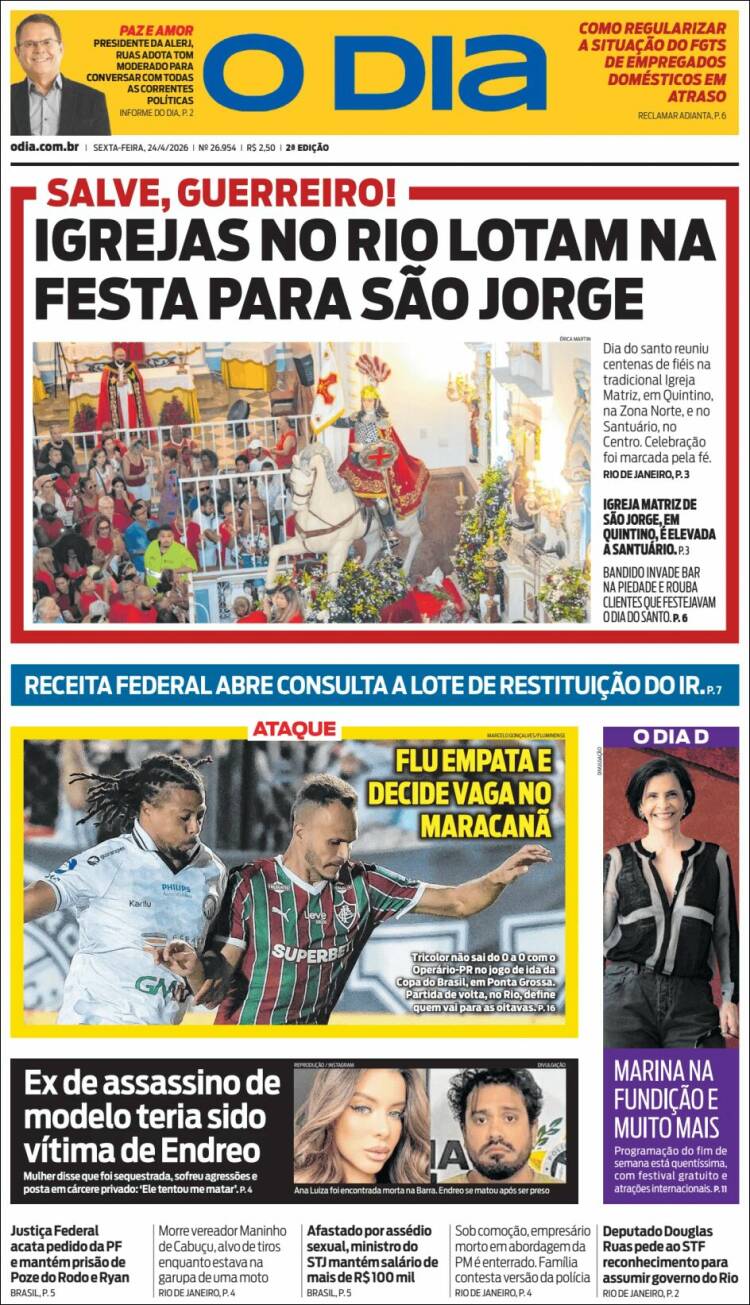 Portada de O Dia (Brasil)