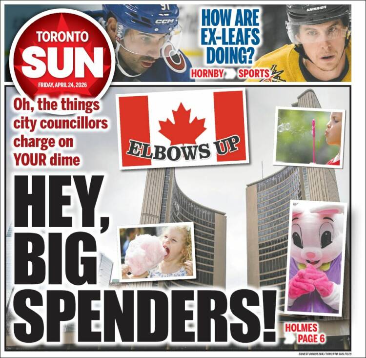 Portada de The Toronto Sun (Canad&aacute;)