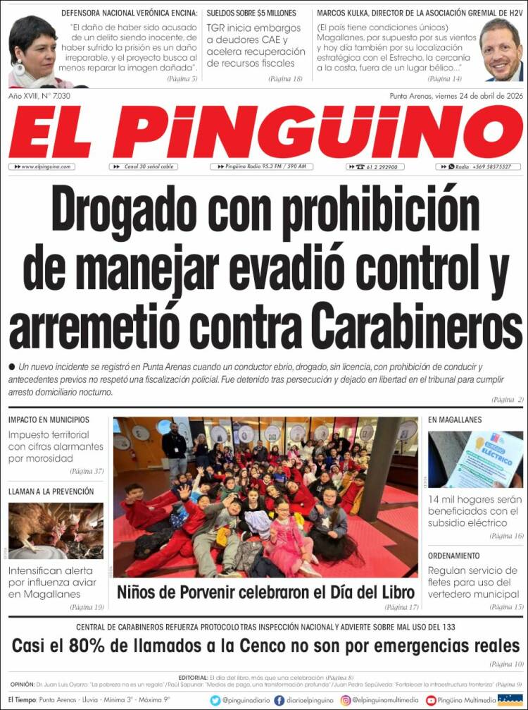 Portada de El Pingüino (Chile)