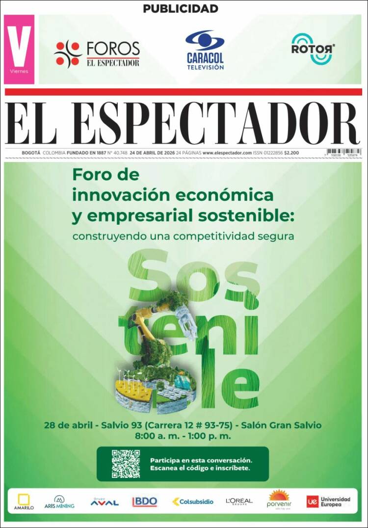 Portada de El Espectador (Colombia)