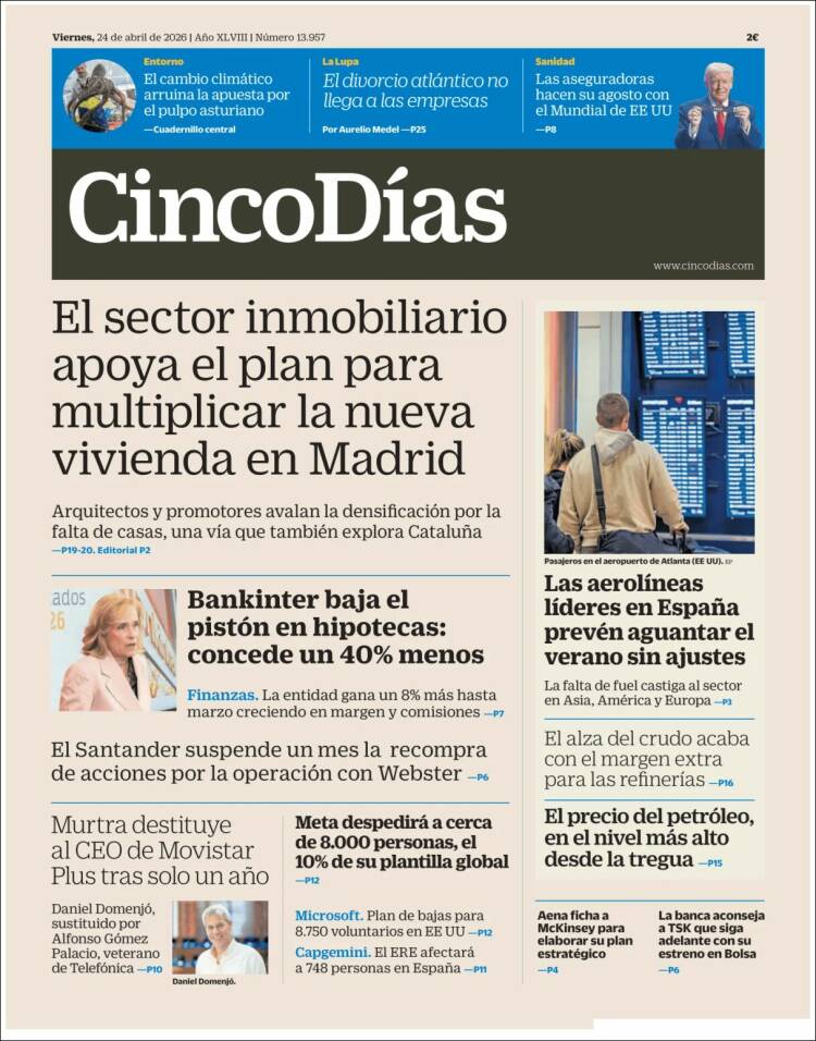 Portada de Cinco Días (Espa&ntilde;a)