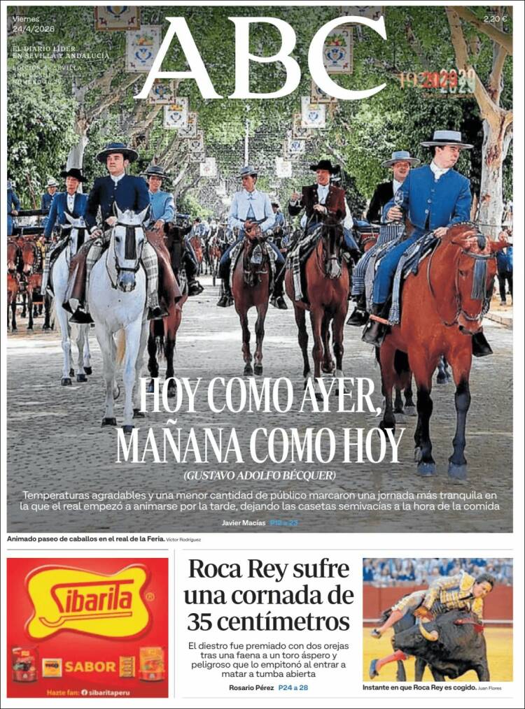 Portada de ABC - Sevilla (Espa&ntilde;a)