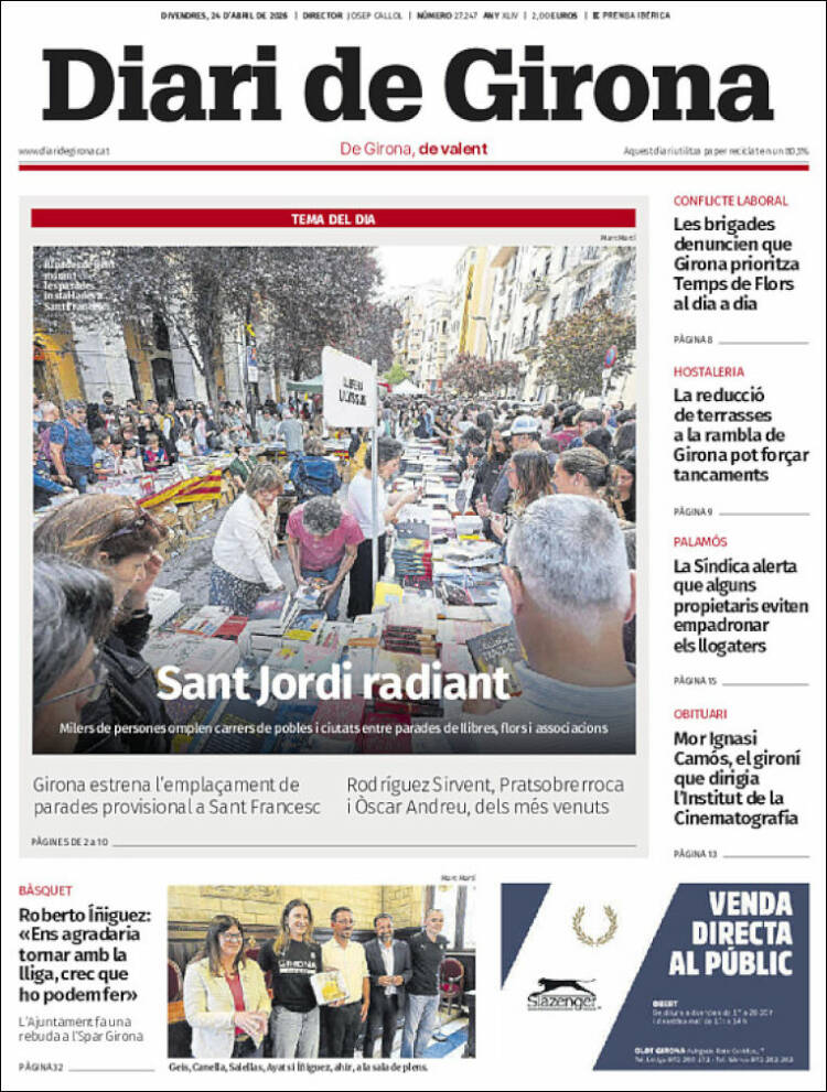 Portada de Diari de Girona (Espa&ntilde;a)