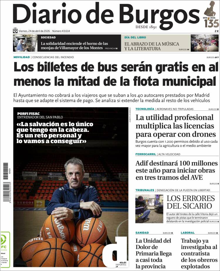 Portada de Diario de Burgos (Espa&ntilde;a)