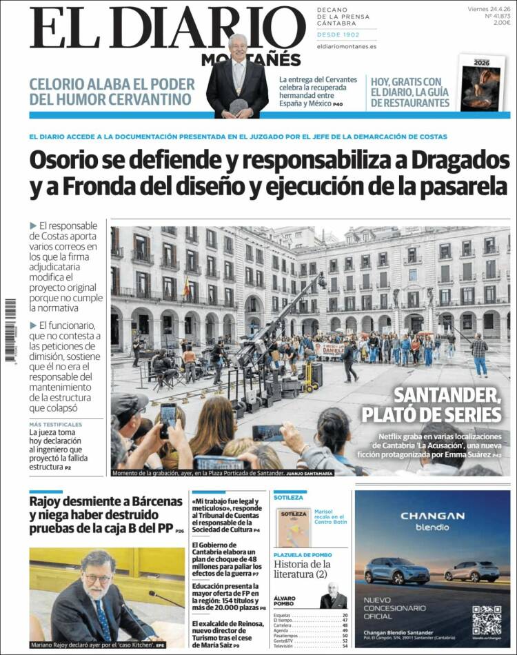 Portada de El Diario Montañés (Espa&ntilde;a)