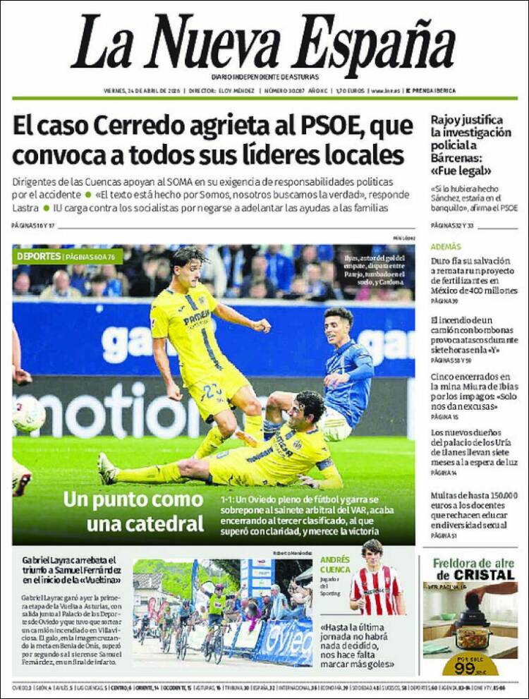 Portada de La Nueva España (Spain)