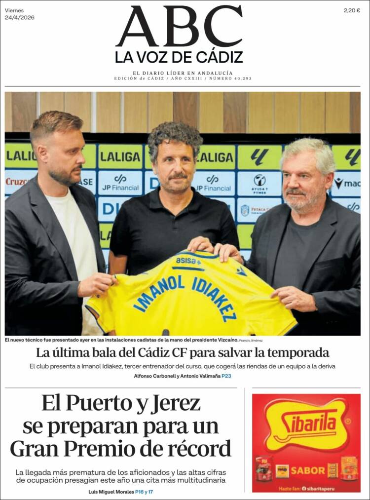 Portada de La Voz de Cádiz (Espa&ntilde;a)