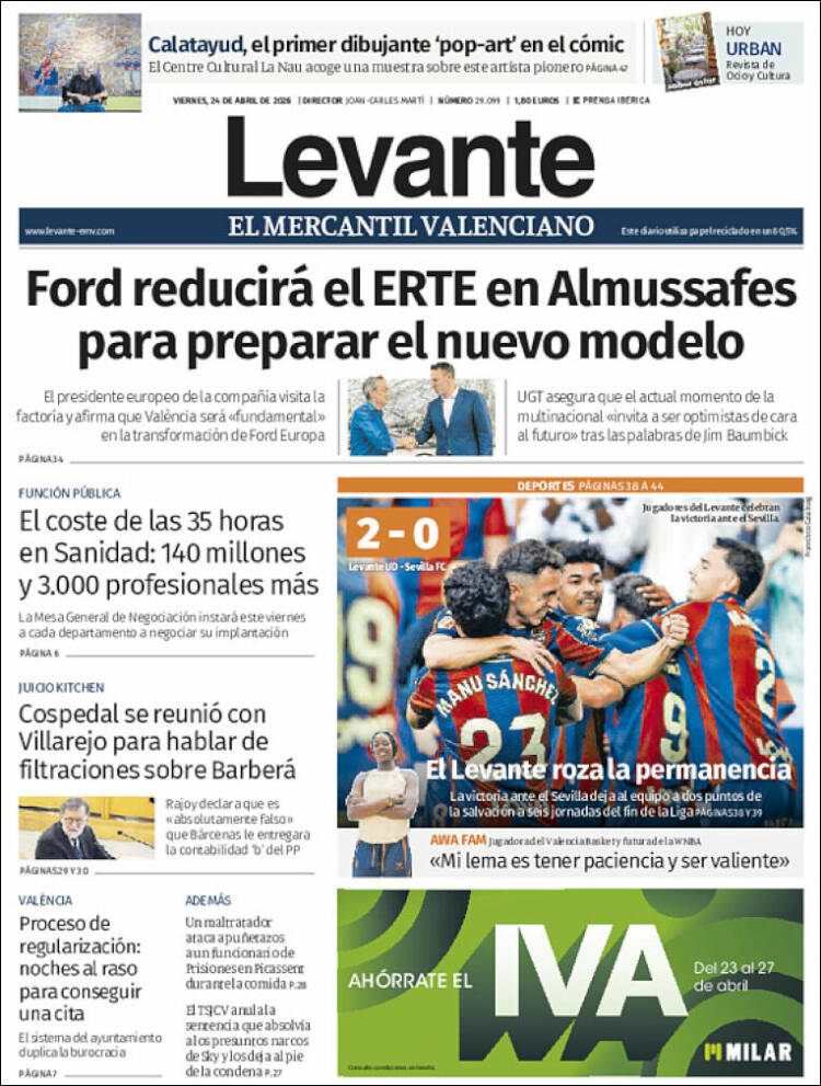 Portada de Levante (Espa&ntilde;a)