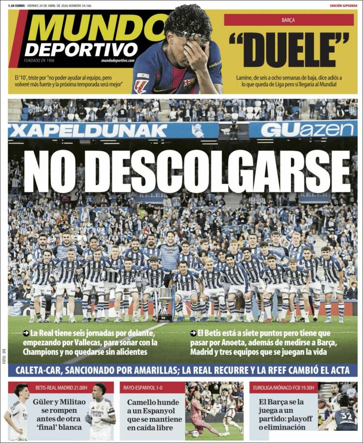 Portada de Mundo Deportivo Gipuzkoa (Espa&ntilde;a)