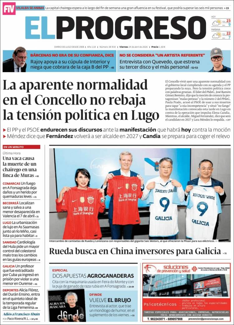 Portada de El Progreso (Espa&ntilde;a)