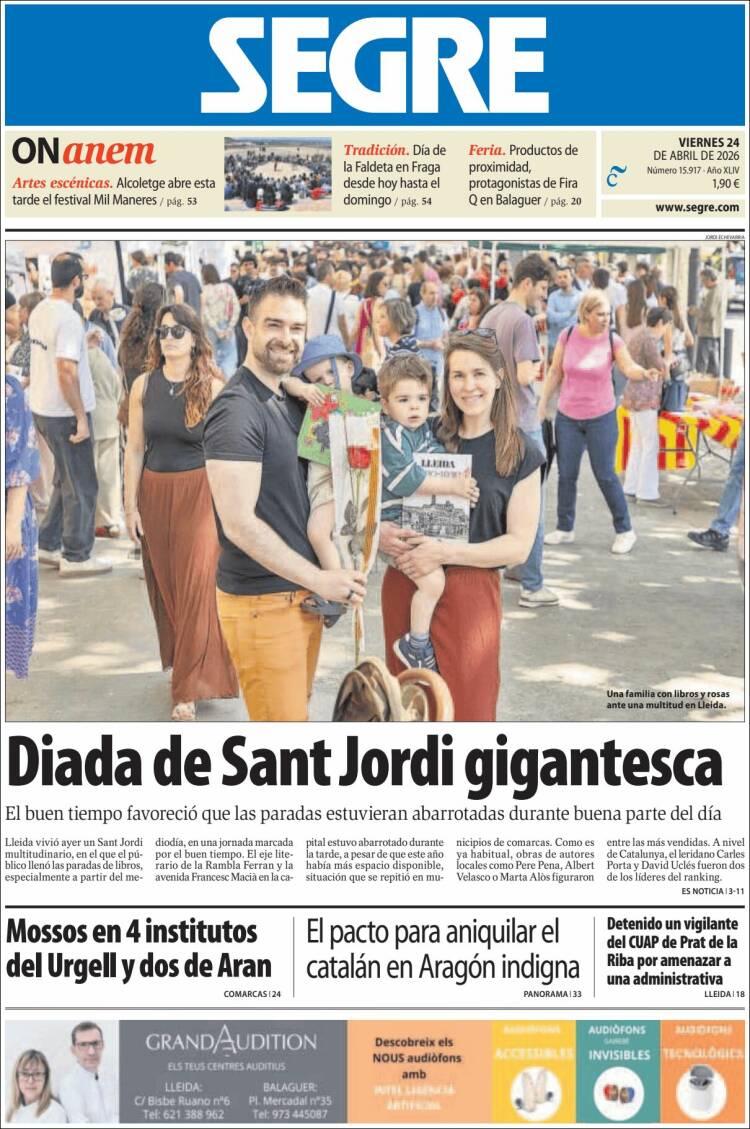 Portada de Segre  (Spain)
