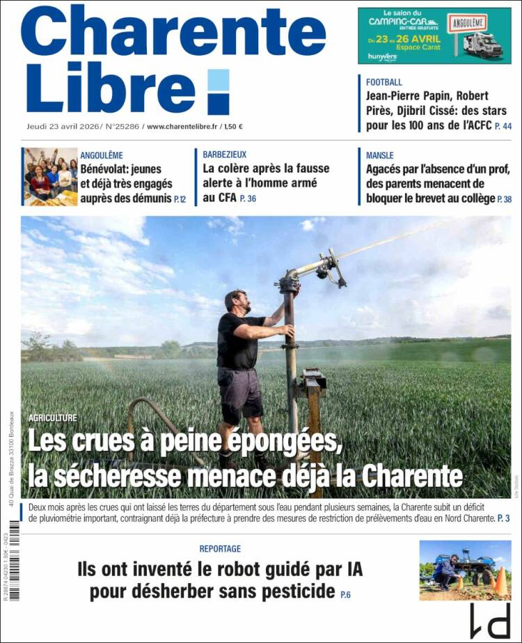 Portada de Charente Libre (Francia)
