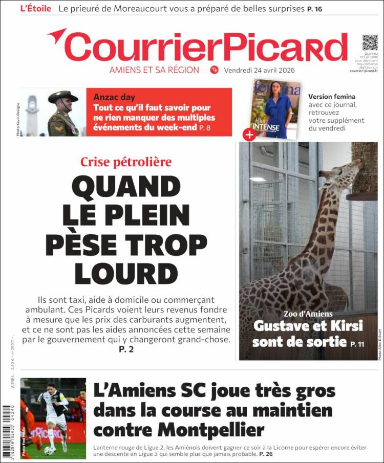 Portada de Courrier Picard (Francia)