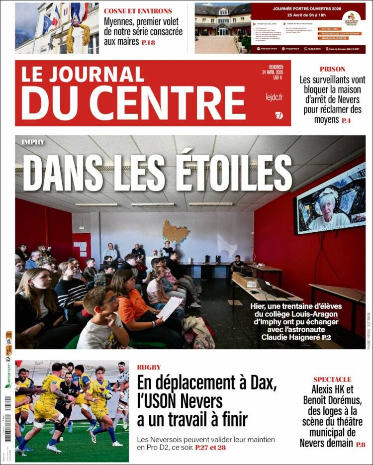 Portada de Le Journal du Centre (Francia)