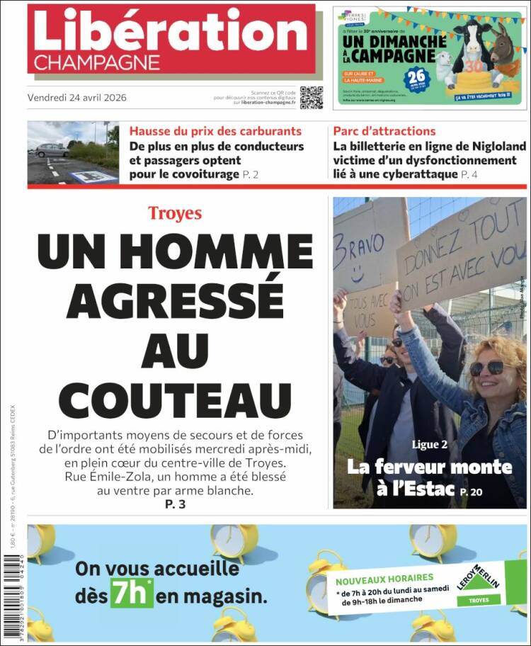 Portada de Libération Champagne (Francia)