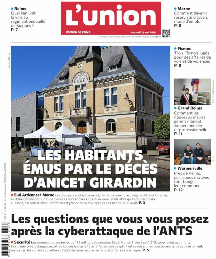 Portada de L'Union (Francia)