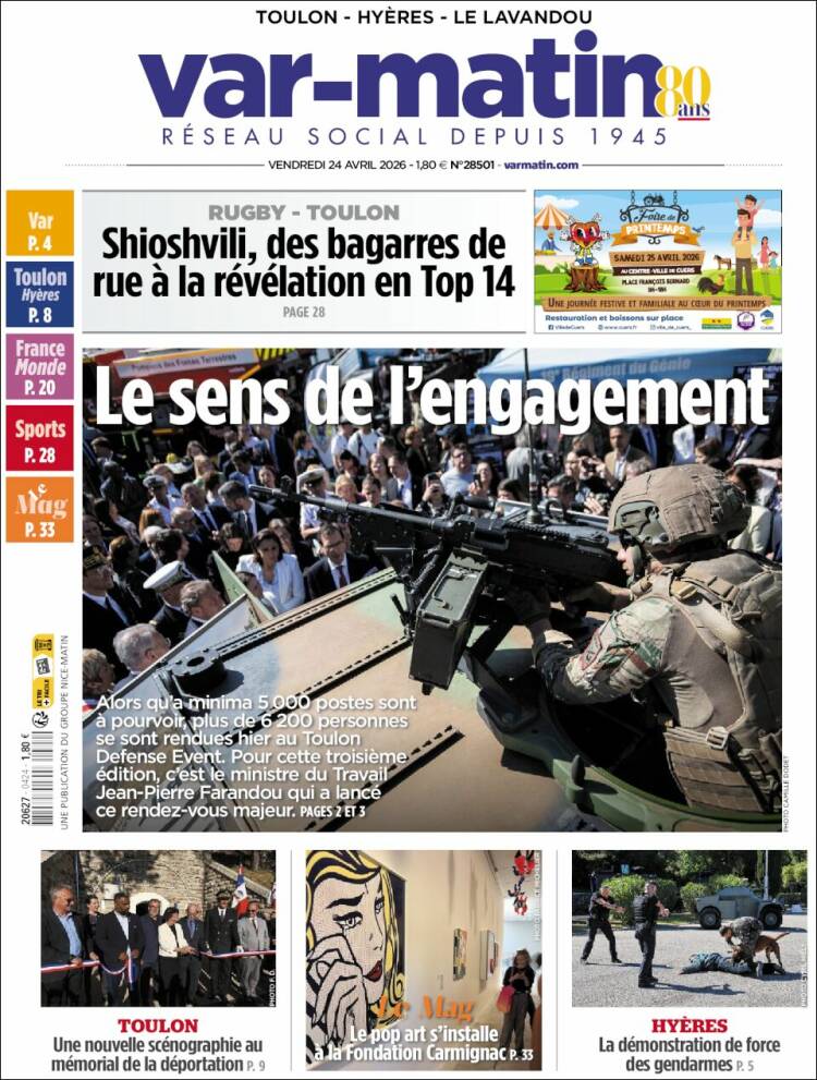 Portada de Var-Matin (Francia)