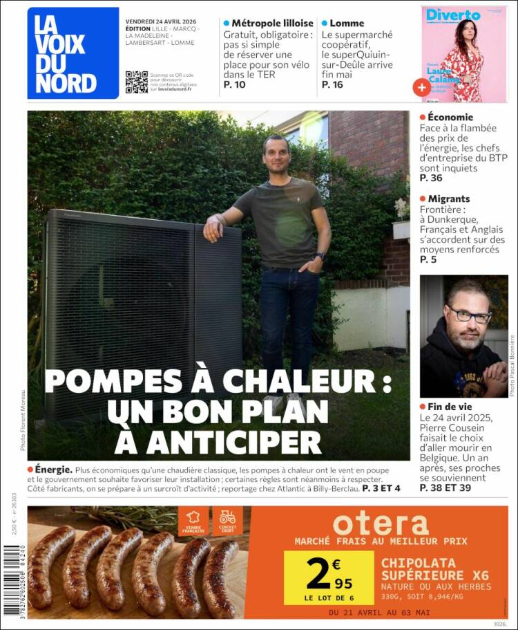 Portada de La Voix du Nord (Francia)