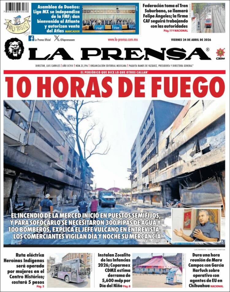 Portada de La Prensa (M&eacute;xico)