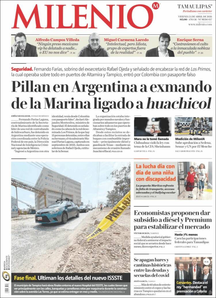 Portada de Milenio - Tamaulipas (M&eacute;xico)