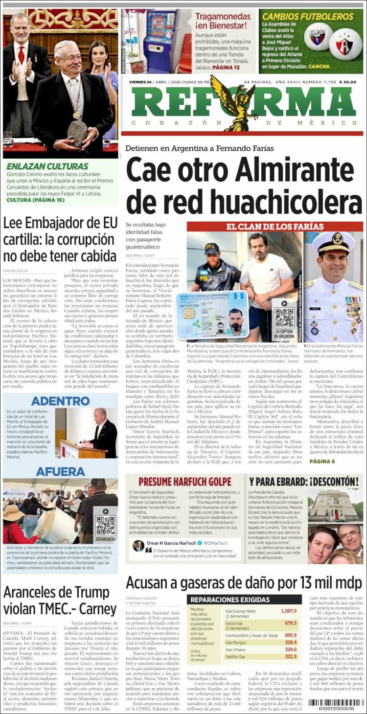 Portada de Reforma (M&eacute;xico)