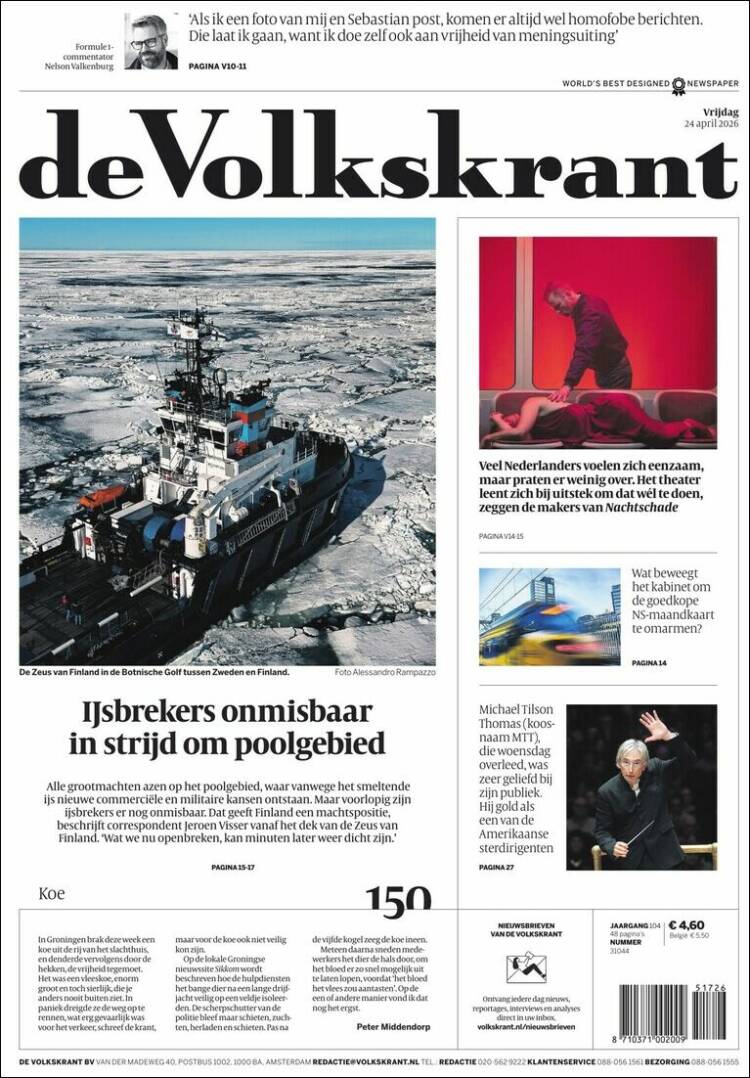 Portada de De Volkskrant (Pays-Bas)