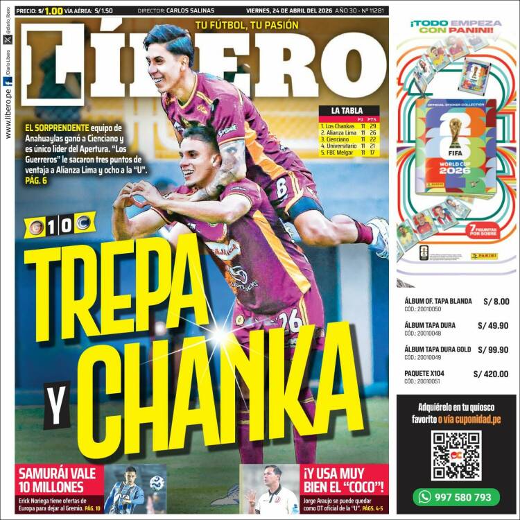 Portada de Líbero (Per&uacute;)