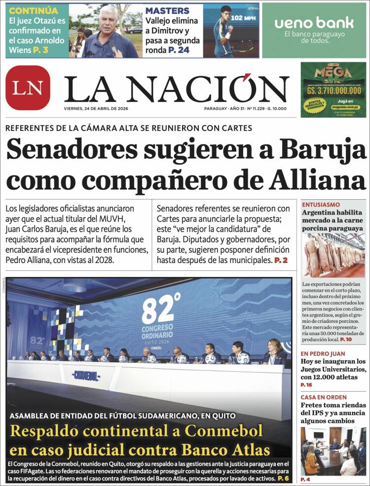 Portada de La Nación (Paraguay)