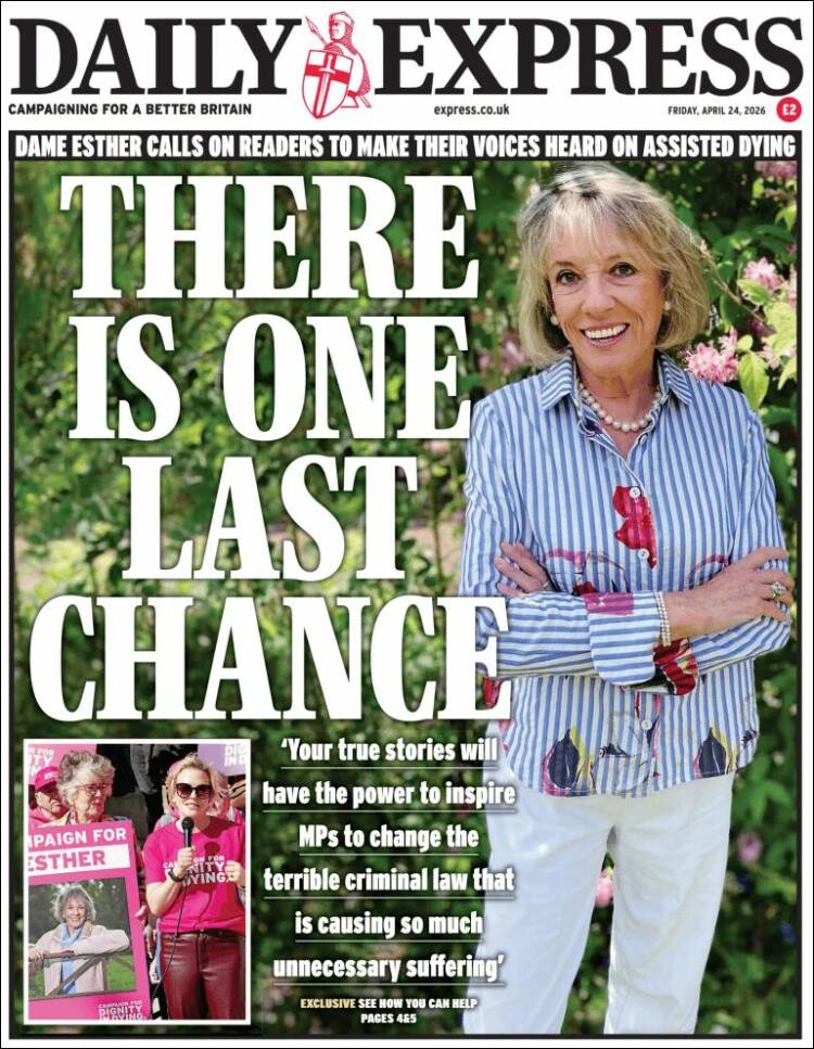 Portada de Daily Express (Reino Unido)