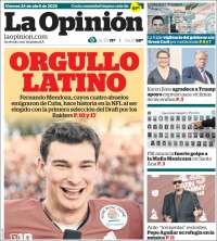 Portada de La Opinión (USA)