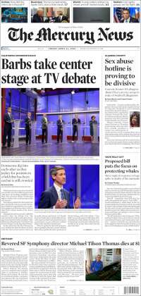 Portada de San Jose Mercury News (USA)