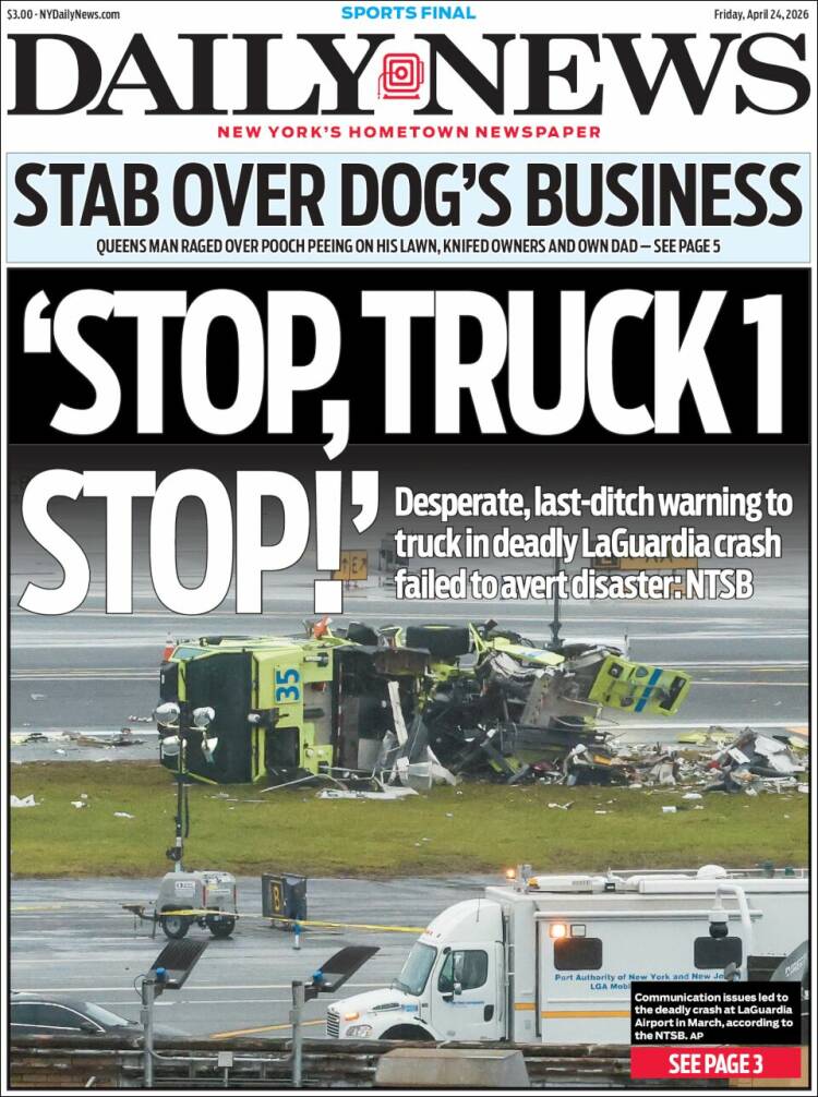 Portada de Daily News - New York (USA)