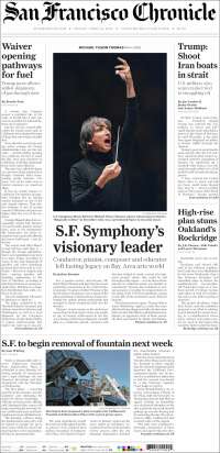 Portada de San Francisco Chronicle (USA)
