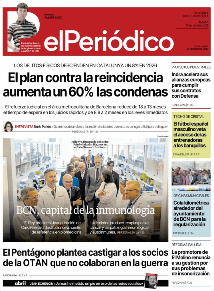 Portada de El Periódico (Espa&ntilde;a)