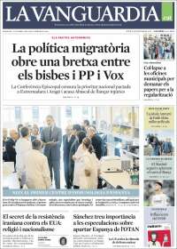 Portada de La Vanguardia (Espa&ntilde;a)