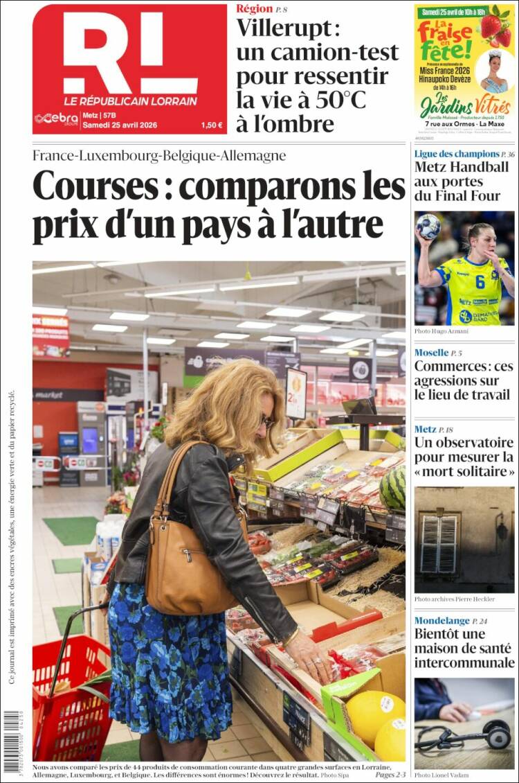 Portada de Le Republicain Lorrain (France)