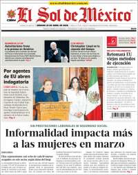 Portada de El Sol de México (Mexique)