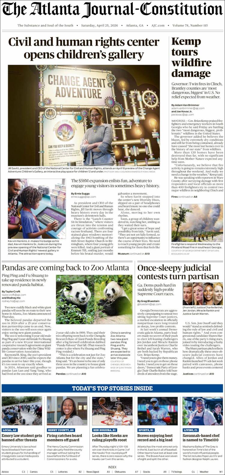 Portada de The Atlanta Journal-Constitution (USA)