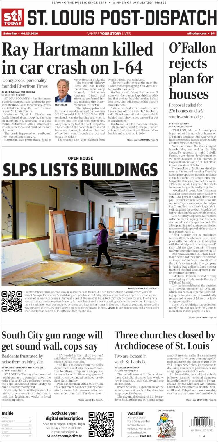 Portada de St. Louis Post-Dispatch (USA)
