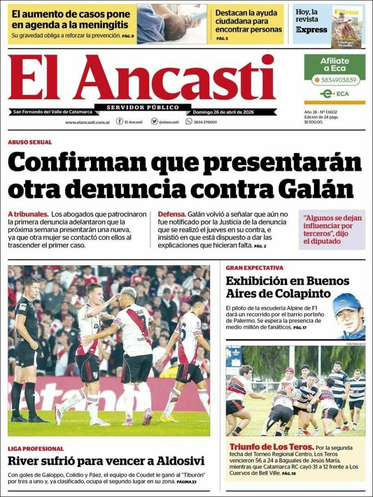 Portada de El Ancasti (Argentina)
