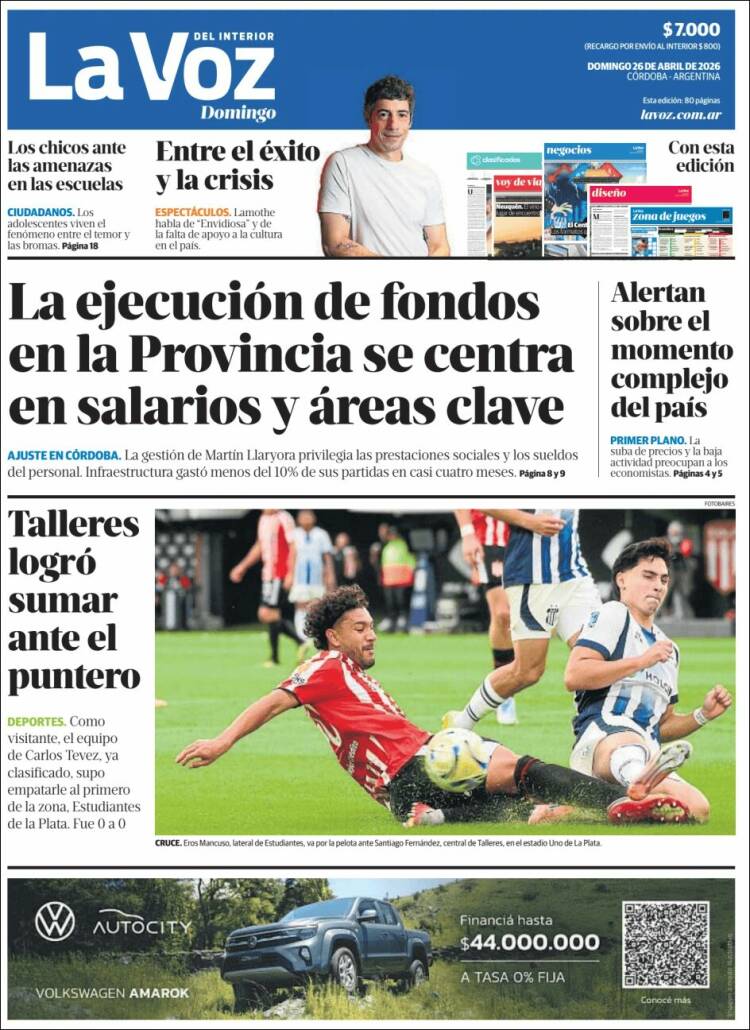 Portada de La Voz del Interior (Argentina)