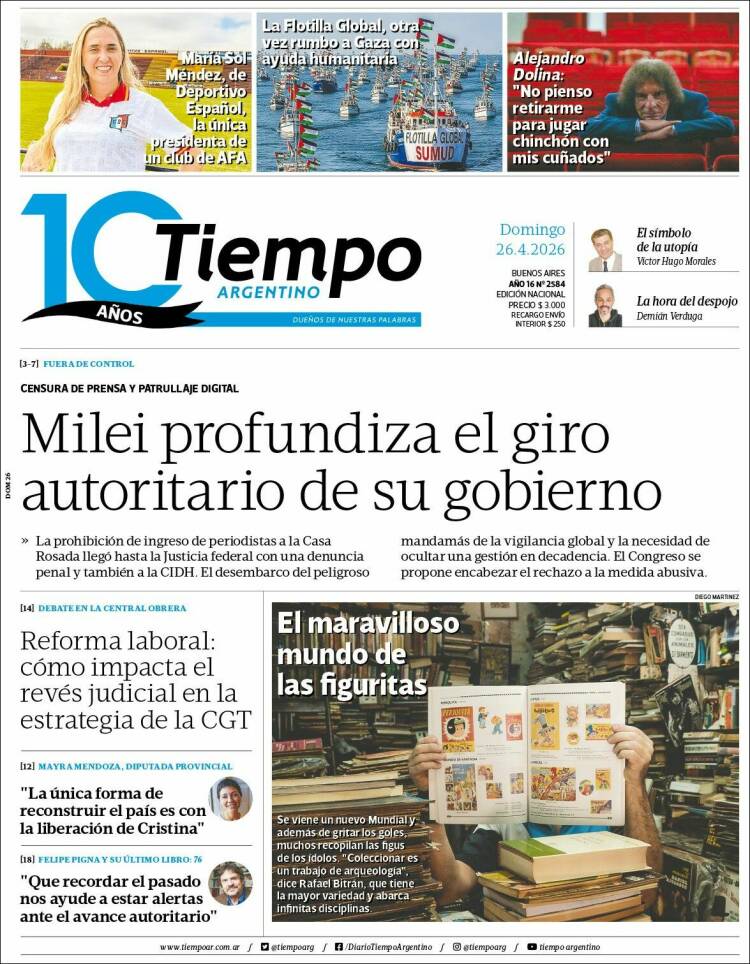 Portada de Tiempo Argentino (Argentina)