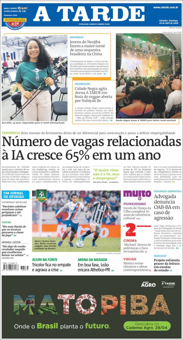 Portada de Diário A Tarde (Brasil)