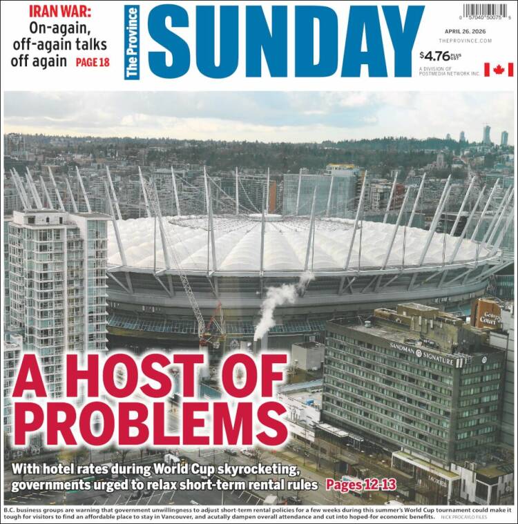 Portada de The Province (Canad&aacute;)