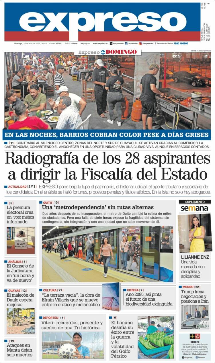 Portada de Expreso (Ecuador)