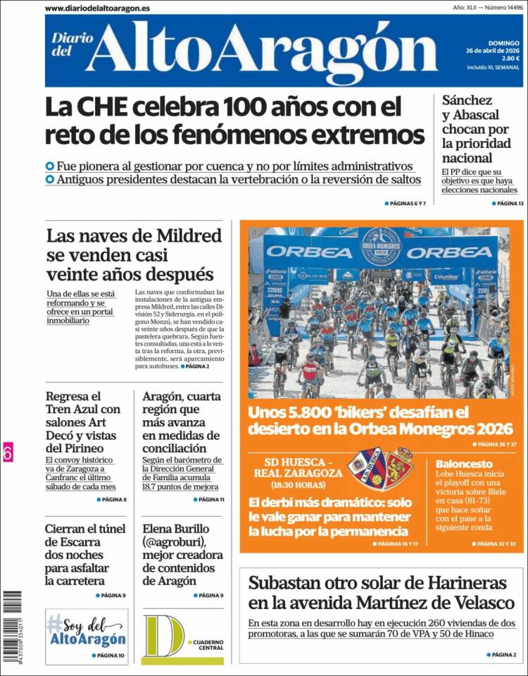 Portada de Diario del AltoAragón (Spain)